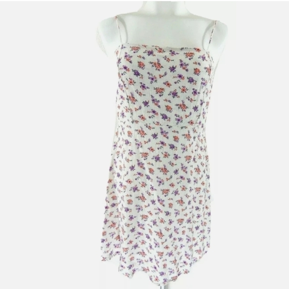 Urban Outfitters White Floral Mini Slip Dress - Picture 1 of 3